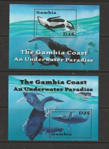 WHALES-GAMBIA #2518-19 S/S MNH