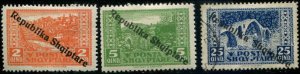 Albania SC# 179-80, 182 Bridge 25q MH/MH/Used