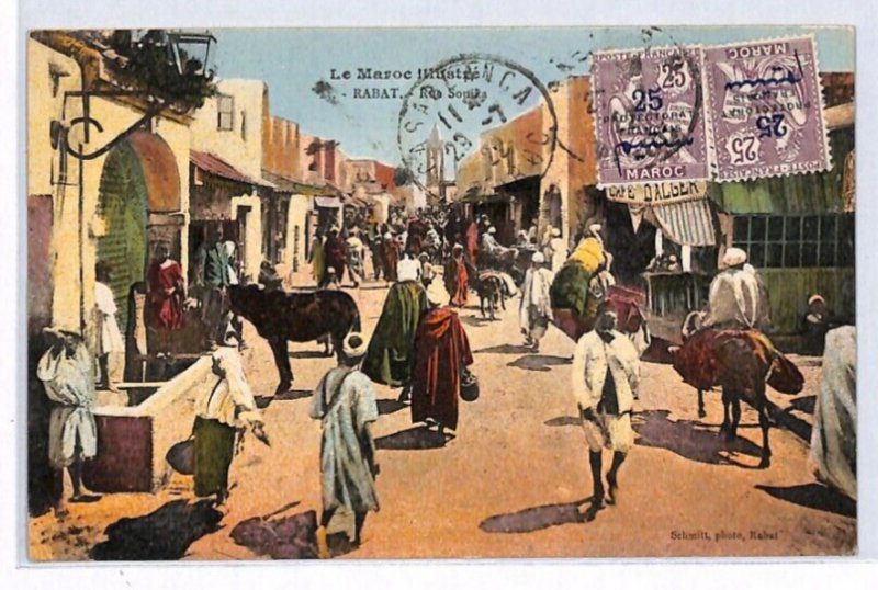 France Cols MOROCCO Postcard Casablanca View-Side PPC SPAIN 1922 {samwells}YW15