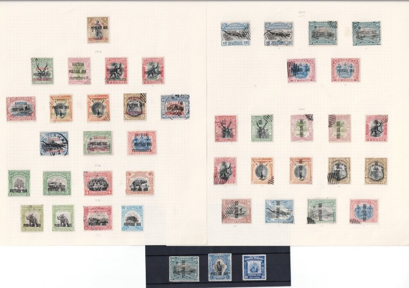 NORTH BORNEO Postage Due: 1895-1961 Collection on leaves - 44930