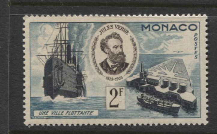 Monaco - Scott 341 - Jules Verne Death -1955 - MLH - Single 2f Stamp