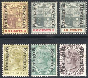 Mauritius 1902 4c-2r50 POST&REV SG 157-162 Scott 118-123 LMM/MLH Cat £140($186)