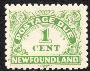 1939 - 1949 Newfoundland postage due 1¢ perf 10 x 10½ MMH Sc# J1a CV: $7.00