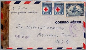 HONDURAS POSTAL HISTORY WWII CENSORED AIRMAIL COVER ADDR USA CANC YRS'1940-45