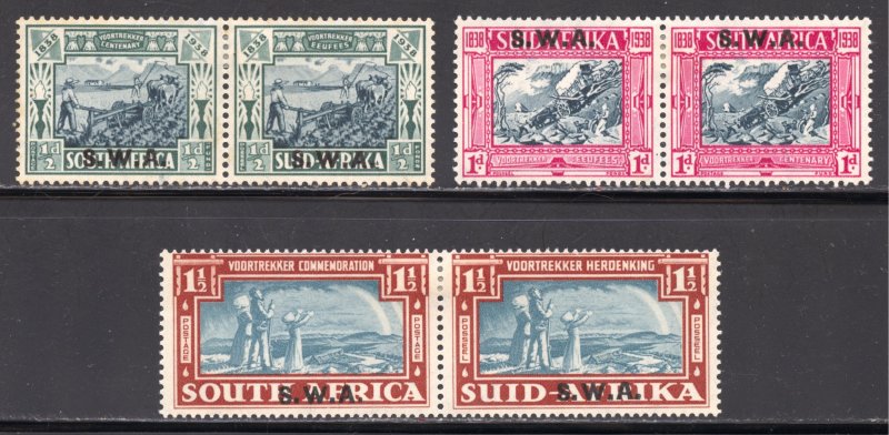 South West Africa Scott B5-B7 Unused HROG- 1938 Voortrekker Centenary Overprints