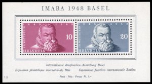 Switzerland #B178 Cat$40, 1948 International Philatelic Expo souvenir sheet, ...