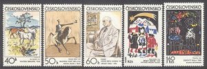 Czechoslovakia 1972 MNH Stamps Scott 1806-1810 Graphic Art Horses