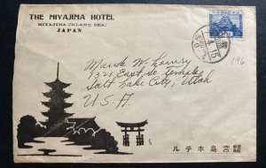 1940s Miyajima Japan Hotel Advertising  cover To Salt Lake City UT USA