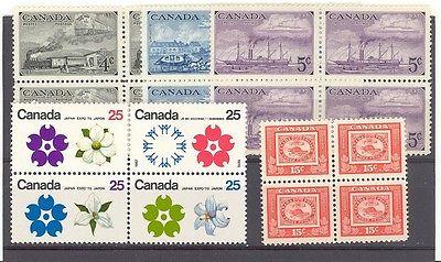 Canada Blocks 4  Mint VF NH/LH -  Lakeshore Philatelics