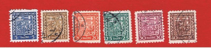 Czechoslovakia #152-157  VF used  Coat of Arms  Free S/H