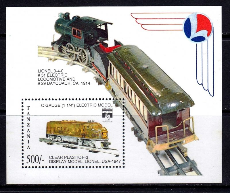 Tanzania 1992 Model Trains Mint MNH Miniature Sheet SC 977