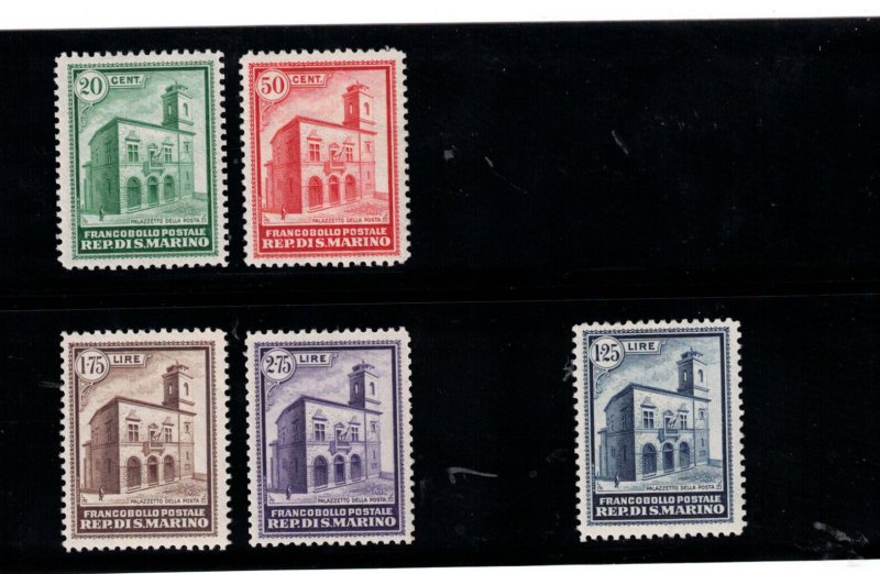 San Marino #134 - #138 (Sassonne #159 - #163) Very Fine Never Hinged Set