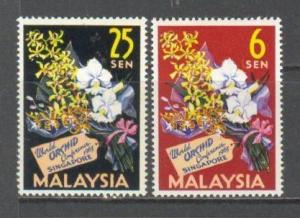 MALAYSIA Sc# 4 - 5 MH FVF Set of 2 Orchid Flowers
