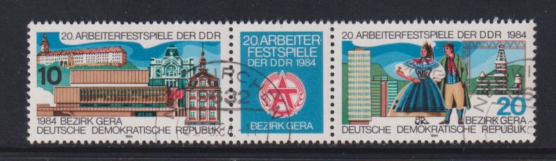 German Democratic Republic DDR #2418-2419a cancelled 1984  festival strip