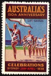 1938 Australia Poster Stamp 150th Anniversary Celebrations Sydney January-April