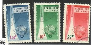 Congo Democratic Republic; Scott 522, 524, 526;  1965;  Precanceled; NH