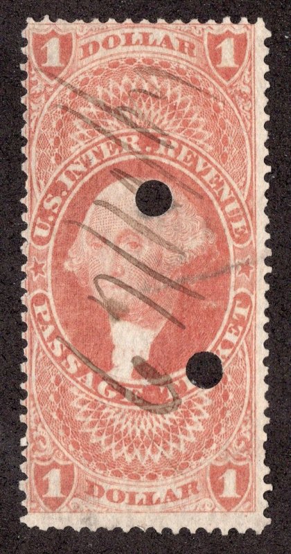 US #R74c One Dollar Passage Ticket Revenue Stamp *Minor Fault* ~jm-1082