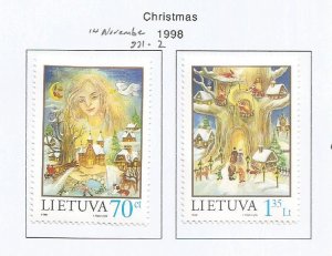 LITHUANIA - 1998 - Christmas - Perf 2v Set - M L H