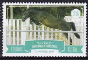 Cuba Sc# 5537 HORSES show jumping 75c  2014 MNH