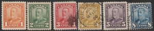 Canada 149-54 set U, CV $52