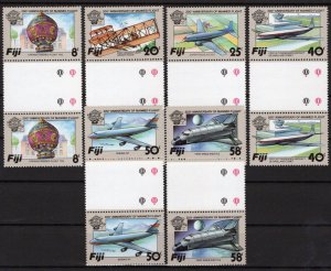 ZAYIX Fiji 489-494 MNH Gutter Pairs Aviation Planes Manned Flight 051023SM33M