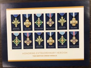 5065-5068    Service Cross Medals  MNH Forever sheet of 12    FV $6.60   In 2016