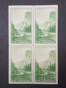 US Scott 756 1c Yosemite Centerline Cross Stamp Block MINT MH NGAI T6705