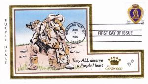 FDC: Purple Heart, H/P by Empress, 46/50, Aug 7, 2007 (19720)