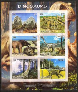 Namibe 2018 Art Paintings Dinosaurs III Sheet Imperf. MNH Private