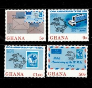 Ghana 1974 - Universal Postal Union - Set of 4 Stamps - Scott #512-15 - MNH