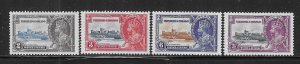 TRINIDAD TOBAGO SCOTT #43-46 1935 GEORGE V SILVER JUBILEE- MINT LIGHT HINGED