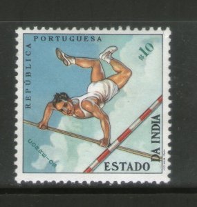 Portuguese India 1961 $10 Pole Vault UNISSUED  MNH # 1383