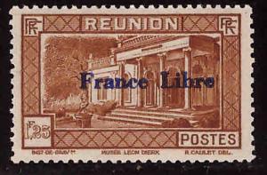 Reunion  Scott 207 MNH** France Libre overprint 1943