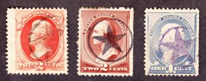 US 183, 210 & 214 Jackson, Washington & Franklin Used w/ Star Fancy Cancels