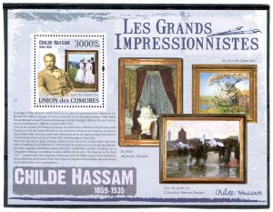 Comoro Islands 2009 CHILDE HASSAM American Painter s/s Perforated Mint (NH)