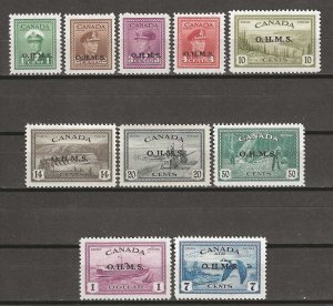 CANADA 1949 SG O162/O171 MNH