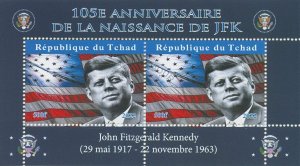 Chad 2022 CTO JFK Stamps John F Kennedy US Presidents Politicians 2v M/S II 