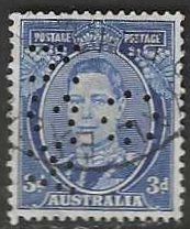 Australia 183 Used Perf 15 X 14 Perfin SC$3.00