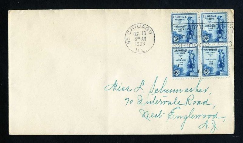 4 Different First Day Covers with no cachets dated 1930 to 1933