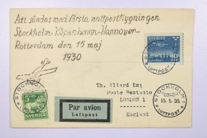 Sweden 1930 First Flight Cover Stockholm to Hanover - L40000
