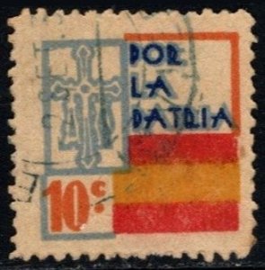 1936 Spanish Civil War Charity Por La Patria For My Country 10 Centimos Used