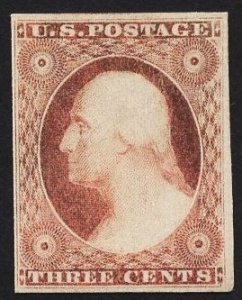 CERTIFIED US Stamp #11 3c Washington Washington MINT Hinged SCV $250. PF CERT