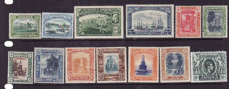 Jamaica-Sc#88-100-Unused  hinged KGV definitive set-1921-23-