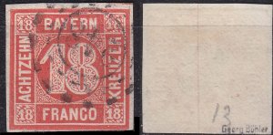 GERMANY Bayern Bavaria [1862] MiNr 0013 b ( O/used ) [01]