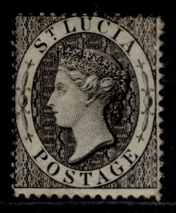 ST. LUCIA QV SG15, 1d black, M MINT. Cat £50.