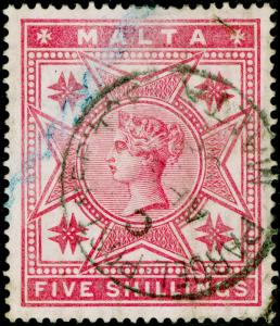 MALTA SG30, 5s rose, USED, CDS. Cat £80. WMK CC.