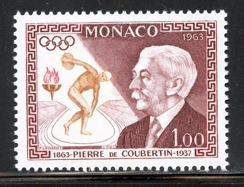 Monaco 548 MNH,  Baron Pierre de Coubertin Birth Cent. Issue from 1963.