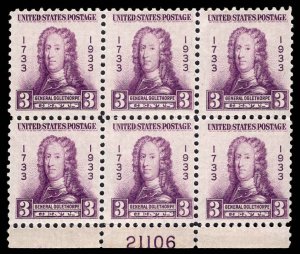 USA 726 Mint (NH) Plate Block of 6