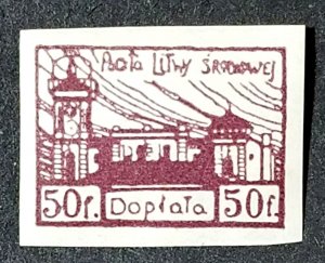 Central Lithuania #J1 Unused Imperf FVF   …..................(XRA2)