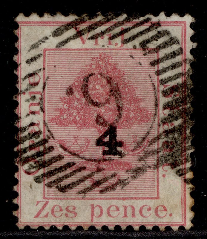 SOUTH AFRICA - Orange Free State QV SG13, 4d on 6d rose, USED. Cat £45. 
